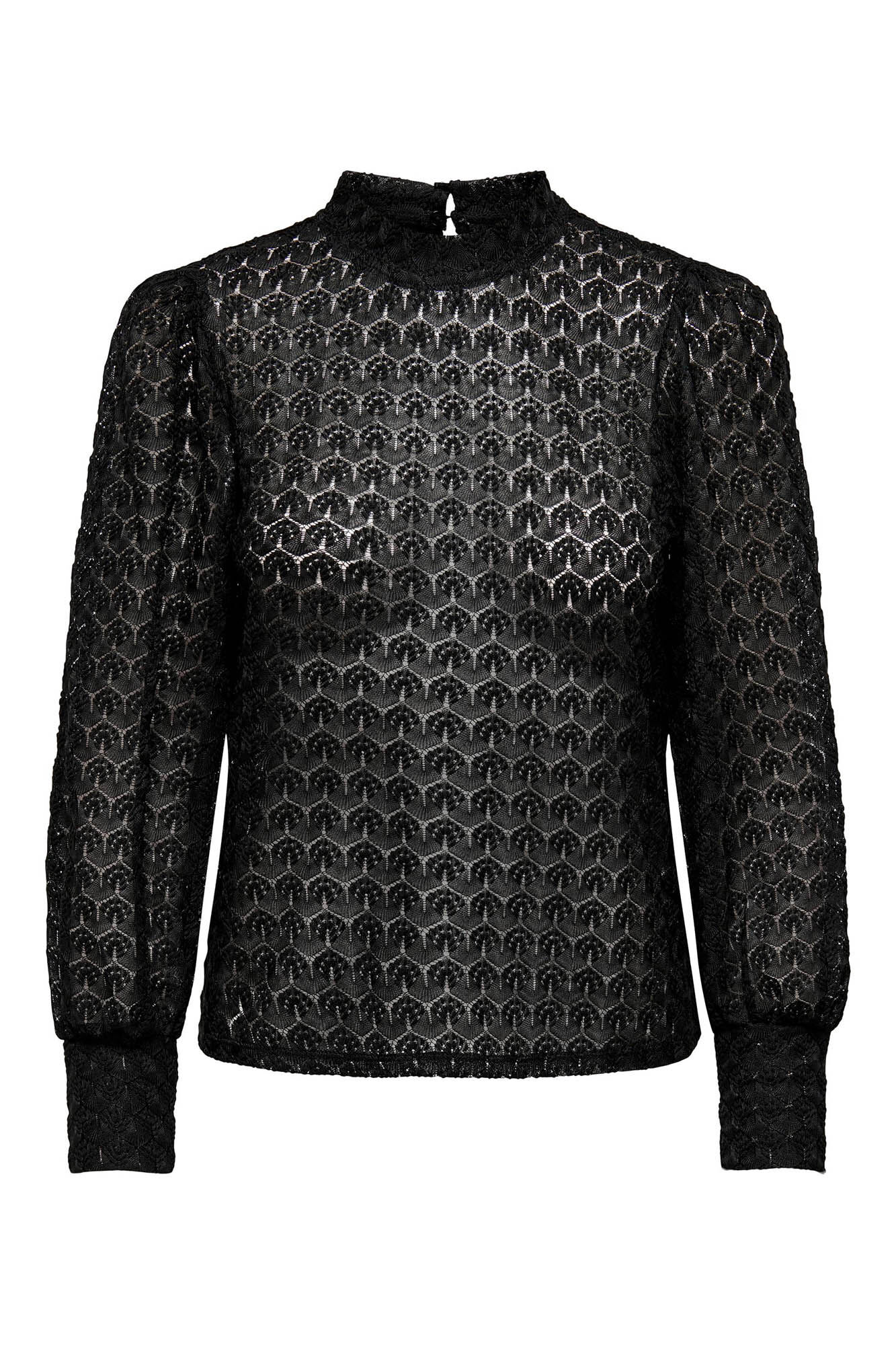 Blusa de renda de mangas compridas
