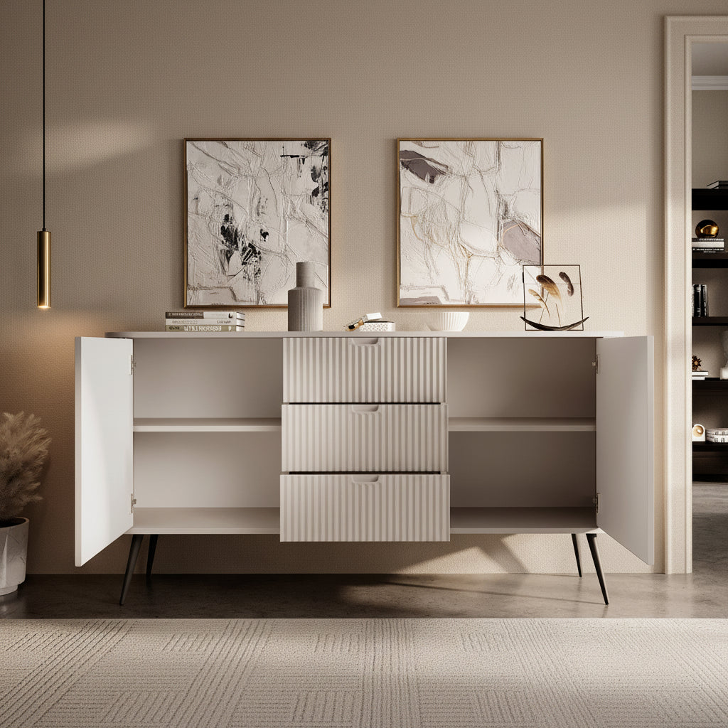 Zakari - Dressoir - Beige - 168x39x87 cm