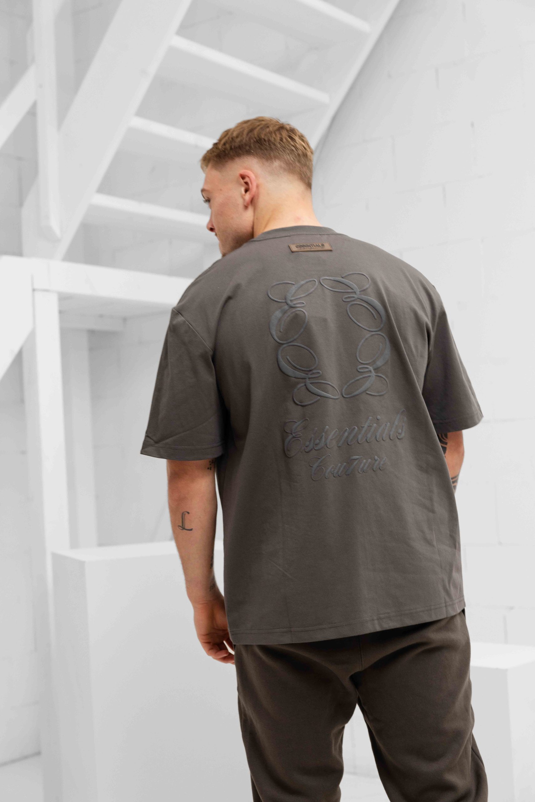 Cou7ure Essentials Classic Logo T-Shirt Heren Donkergrijs
