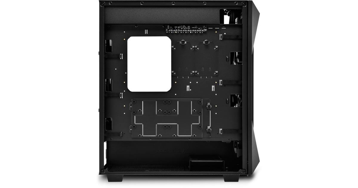 SharkoonREV300 midi tower behuizing  (Zwart | 4x USB-A | 1x USB-C | RGB | Tempered Glass)