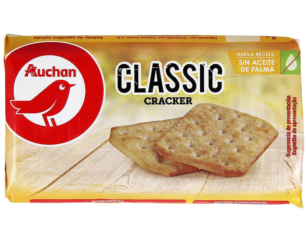 BOLACHA AUCHAN CRACKER COM SAL 100G