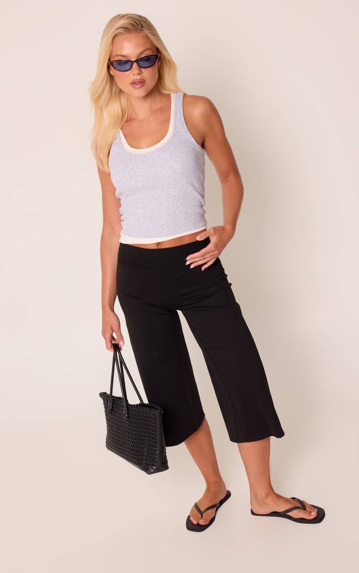 Noir Capri Sculpt À Jambe Large