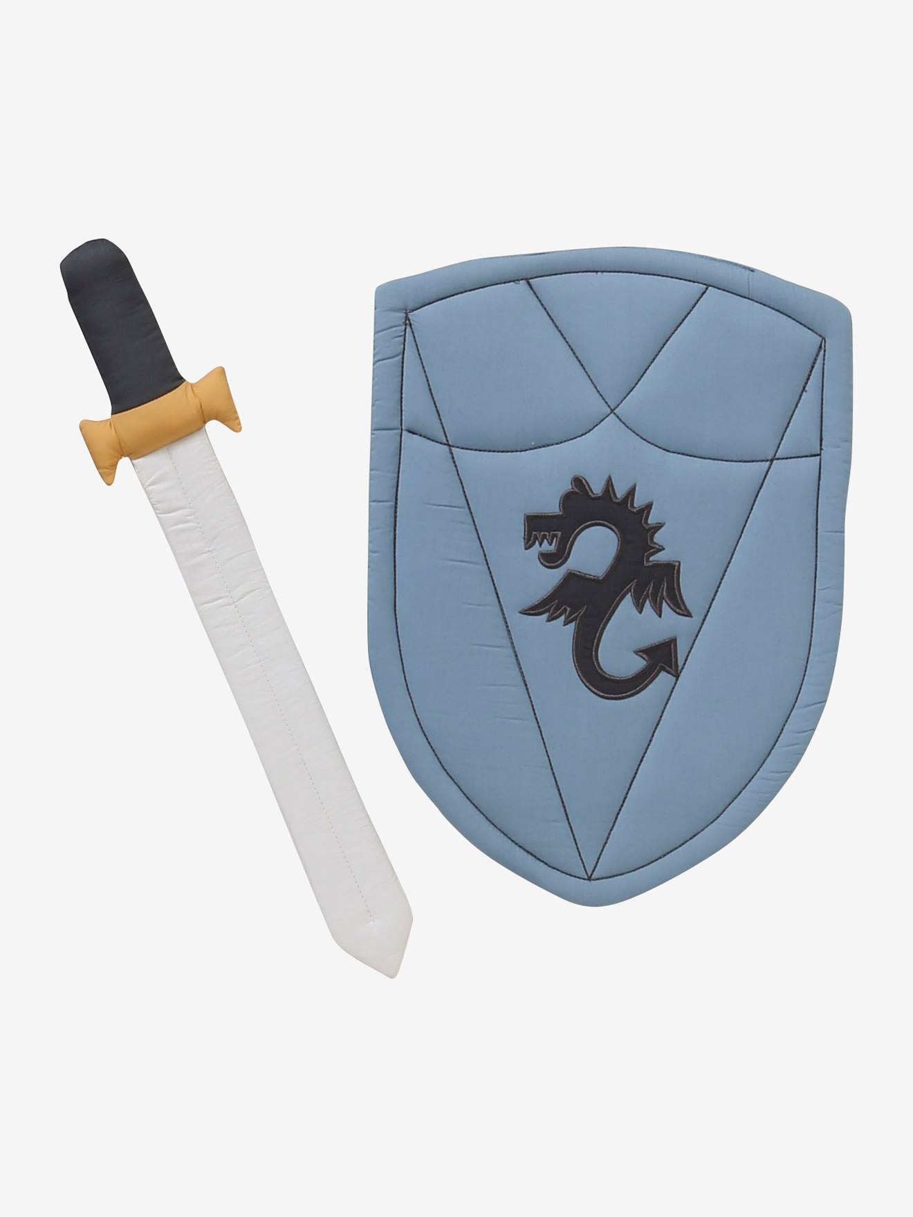 Traje de Cavaleiro Azul: Escudo e Espada