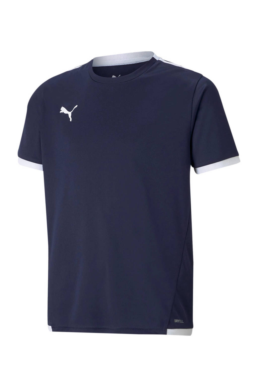 Puma junior voetbalshirt donkerblauw/wit