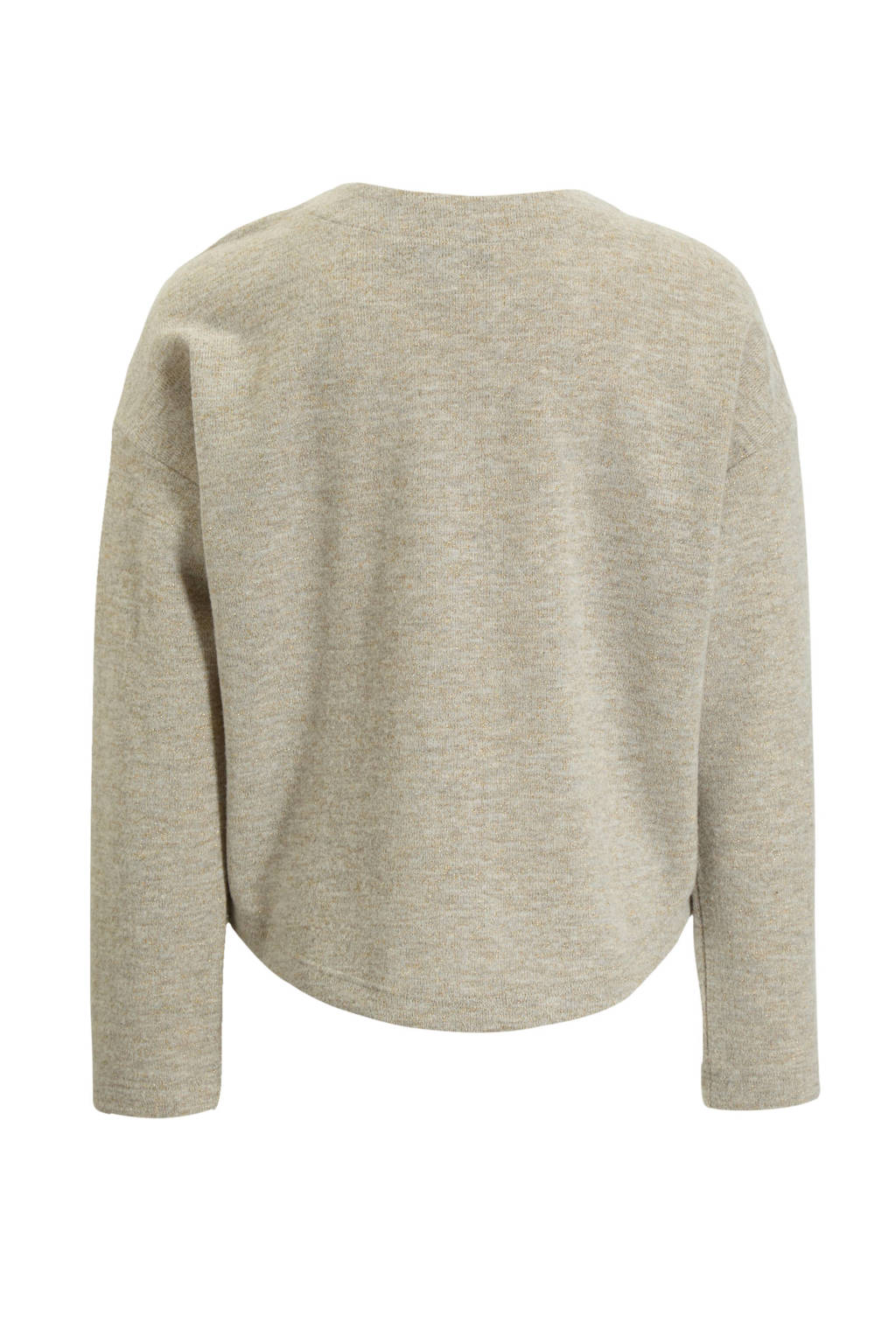 anytime gebreide glitter trui grijs met gouden lurex