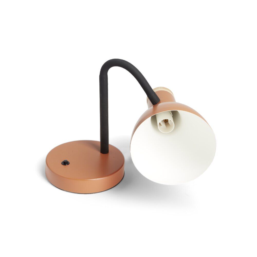 Lampe de bureau orientable métal orange Ø14xH36cm