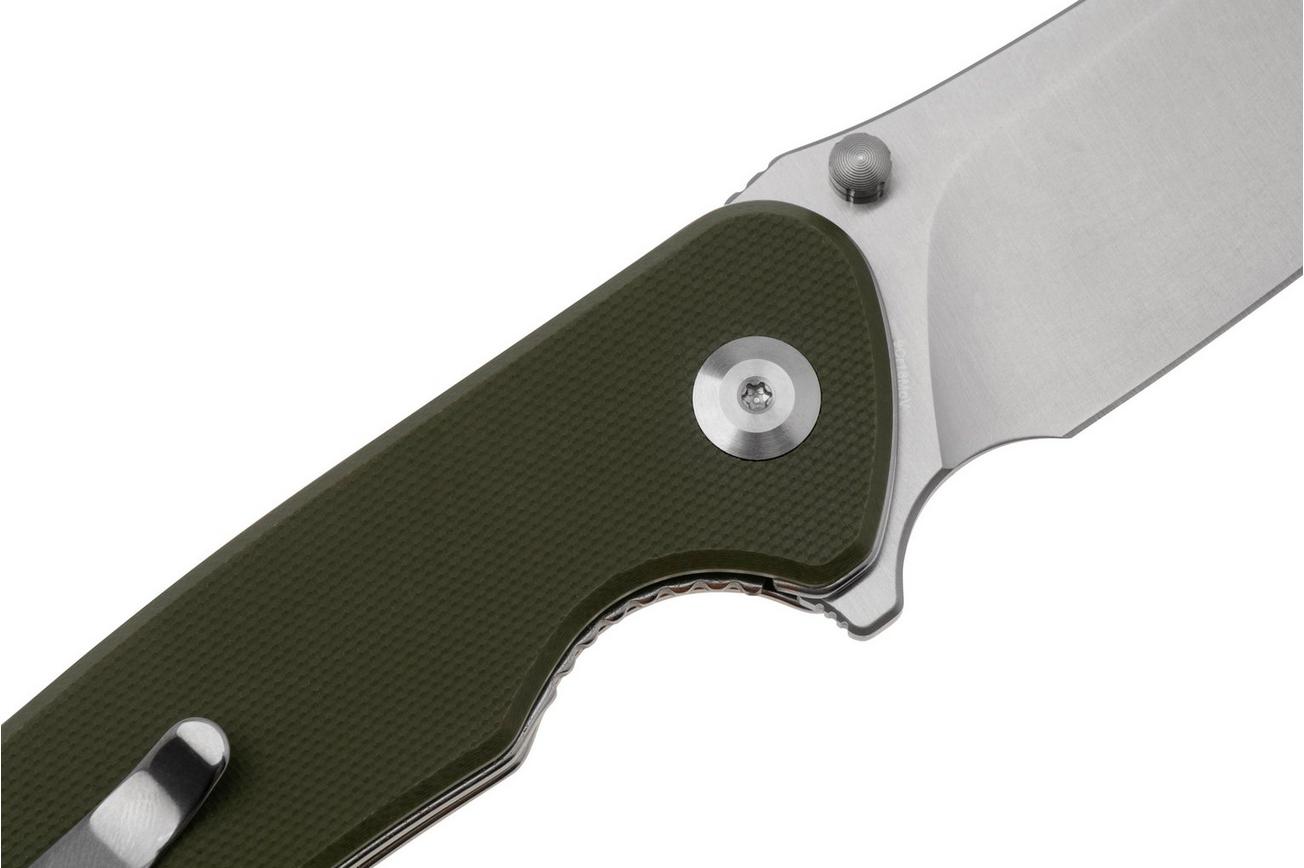 Sencut Borzam S23077-1 Satin 9Cr18MoV, OD Green G10 zakmes