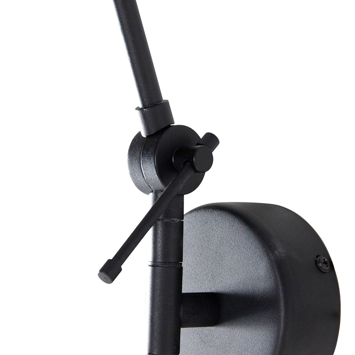Wandlamp zwart met kap wit 30 cm verstelbaar - Blitz