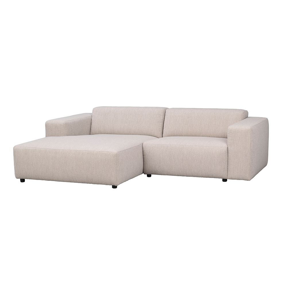 Gestoffeerde 3-zits hoekbank Willard - 234 cm Lichtbeige - links
