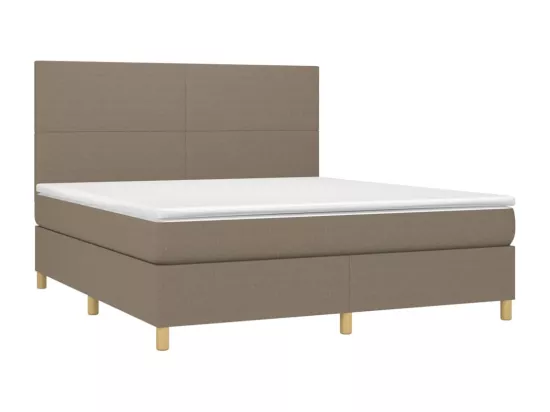 Sommier tapissier avec matelas et LED Taupe 160x200 cm Tissu
