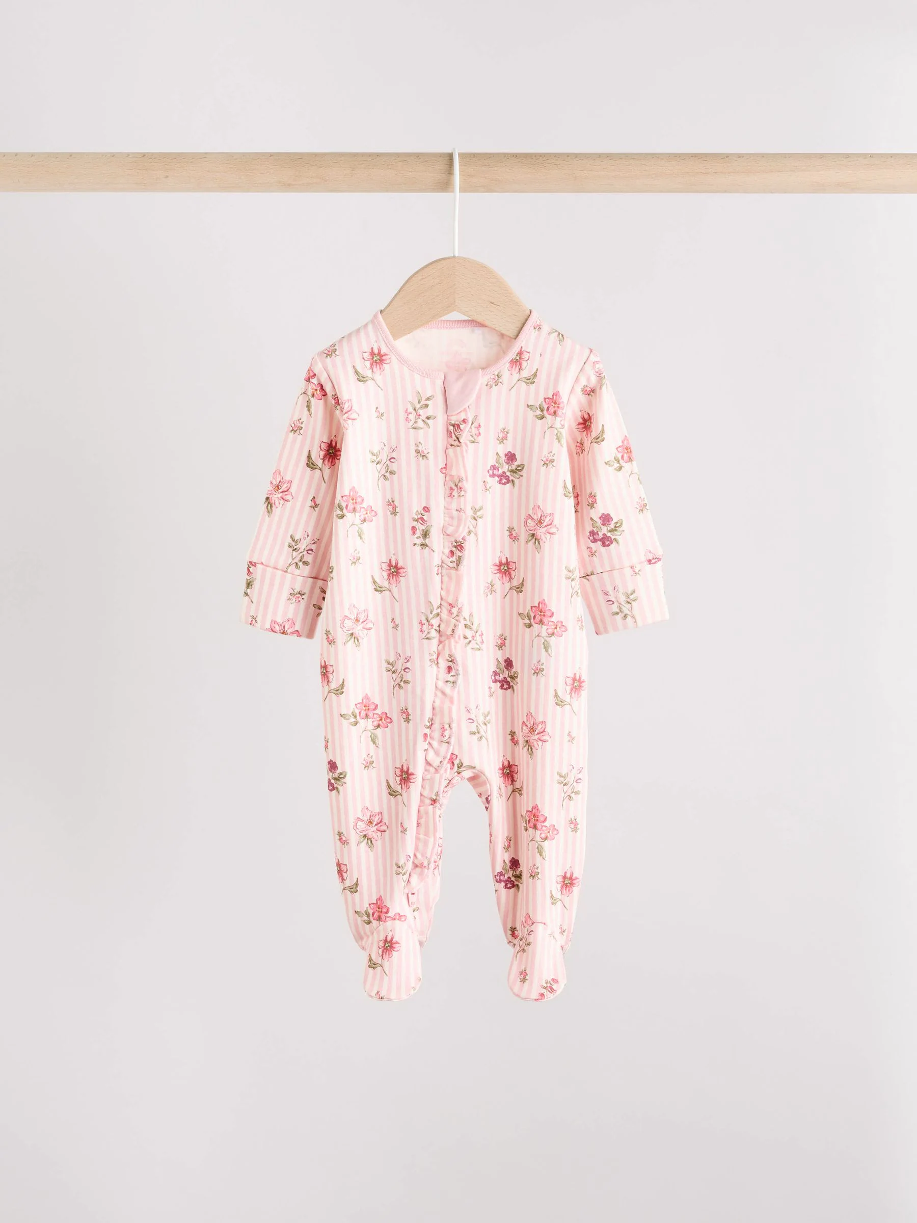 Roze - Verpakking van 3 babypyjama's met tweewegrits (0-2jr)