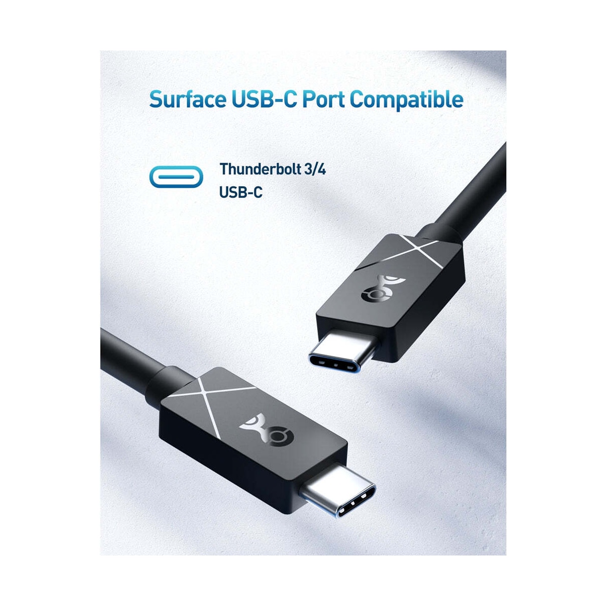 Cable Matters 1,8 m USB4 20 Gbps 8K60Hz 4K120Hz PD100W Designet for Microsoft Surface kompatibel med Thunderbolt 4 og 3