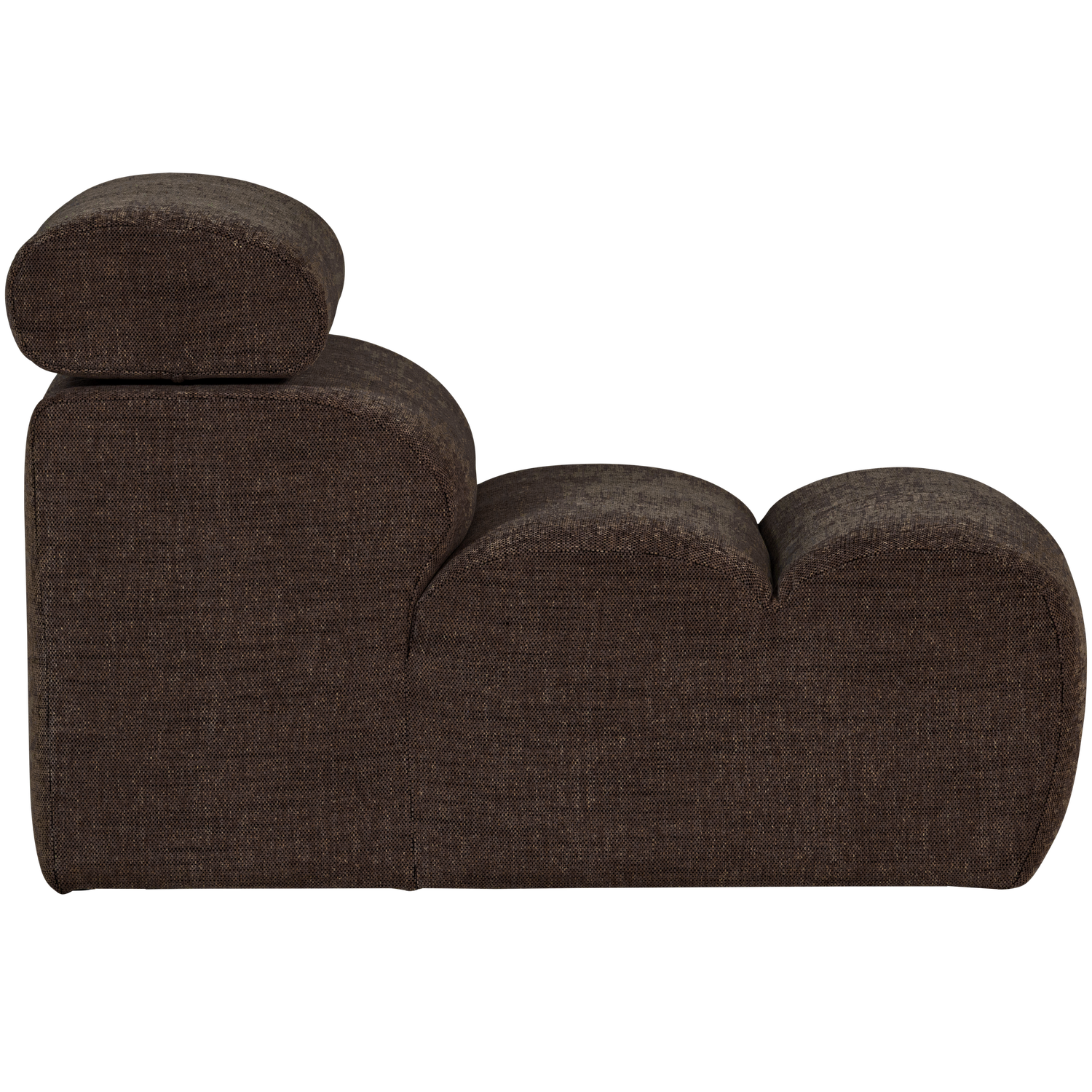 WOOOD Novi 1-Zits Element Bank - Polyester - Donkerbruin Melange