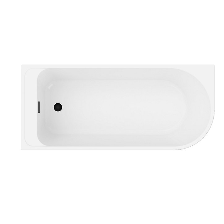 Baignoire adossée pour angle gauche 170x75 cm Oguta noir mat