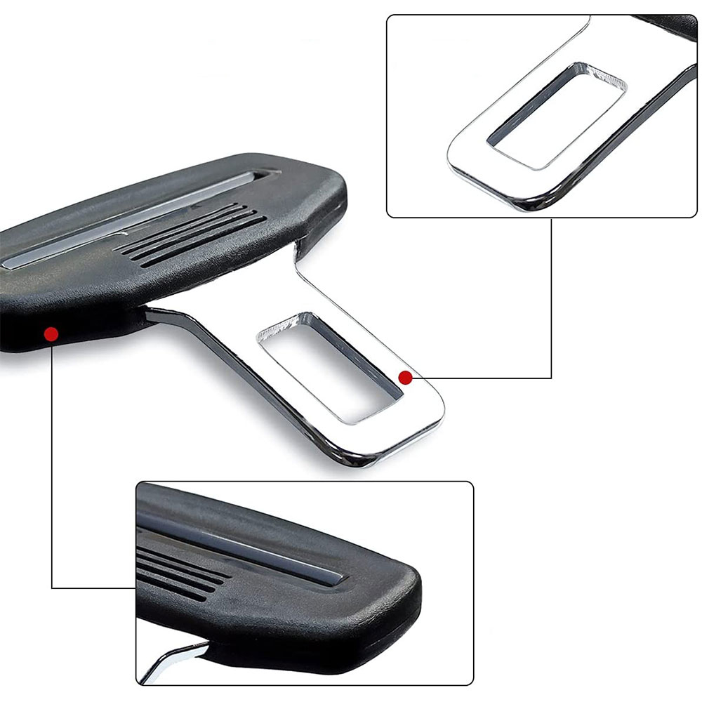 (2er Set) Universal Auto Sicherheitsgurt Stecker Anschnallgurt Zunge - Schwarz