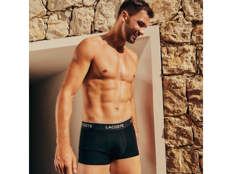 Lacoste Boxershort 3er Pack Schwarz, L Unterhosen für Männer