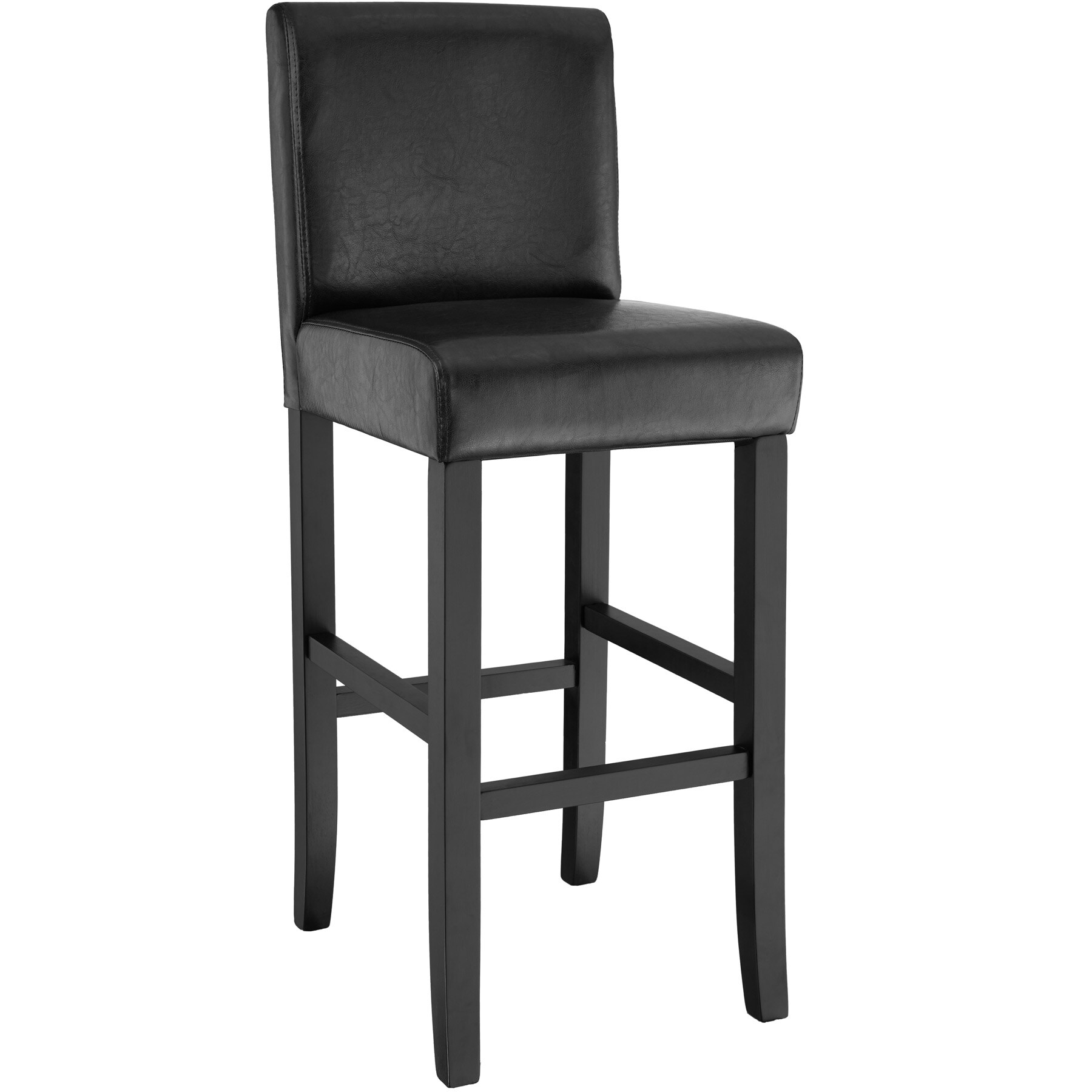 tectake® 2er Set Barhocker, gepolstert mit Rückenlehne, Stuhlbeine aus Massivholz, Sitzhöhe 76 cm