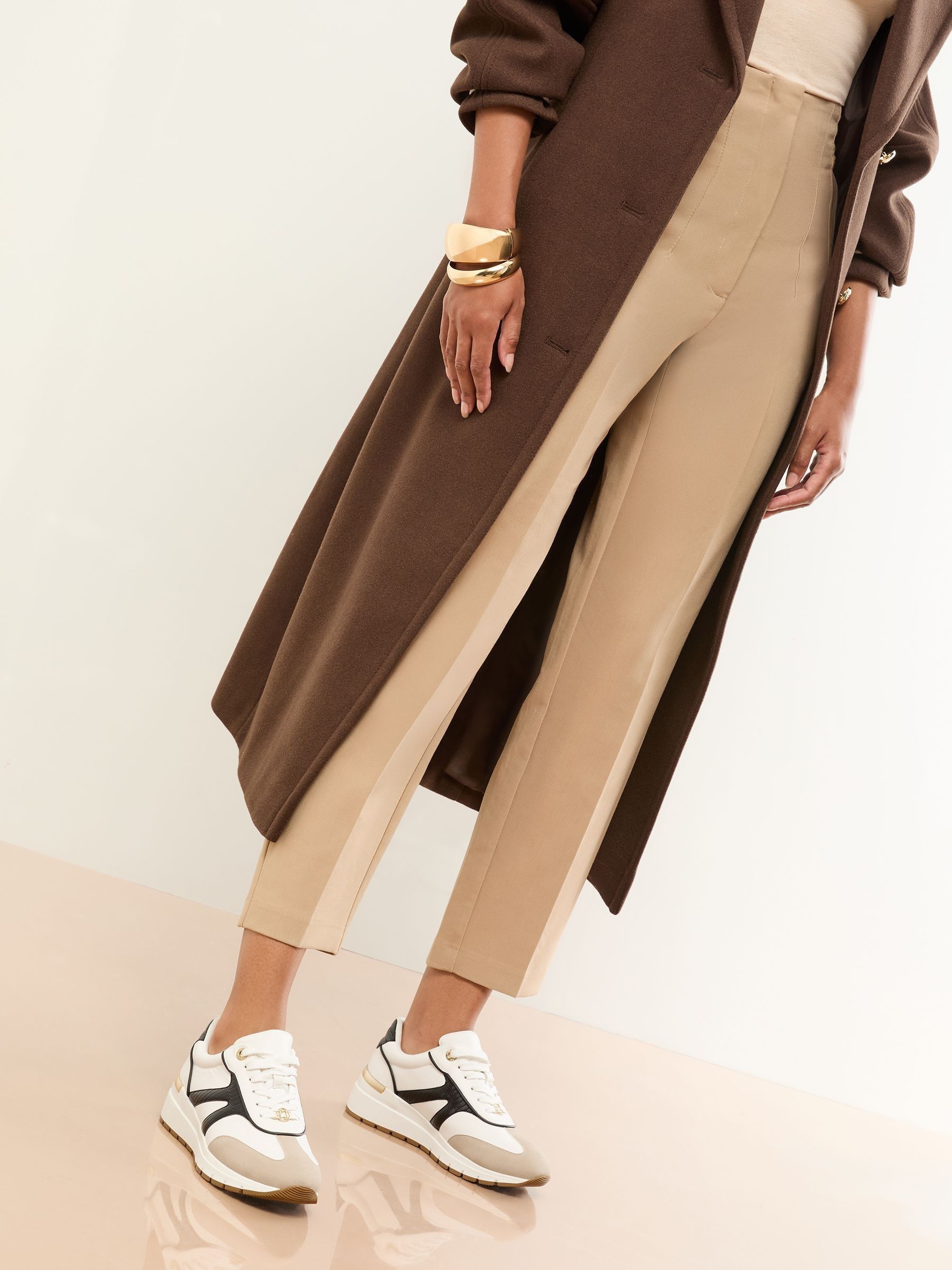 Lipsy Chunky Wedge Gold Heel Clip Sports Trainers