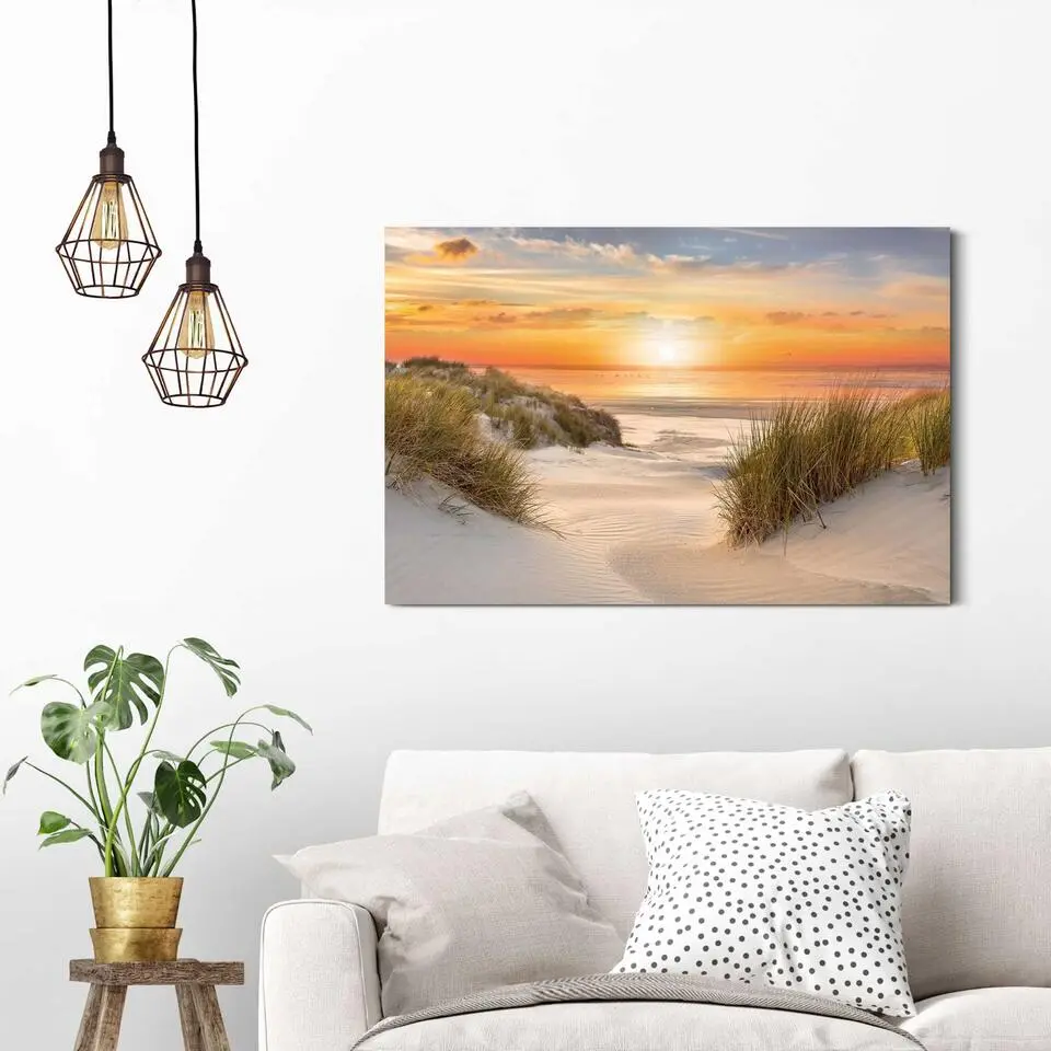 Schilderij Beautiful Dunes - 60x90cm - Oranje