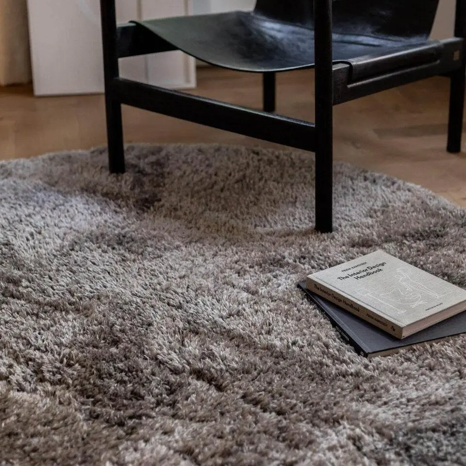 Interieur05 rond vloerkleed Fender grijs/lichtgrijs - 160 x 160 cm