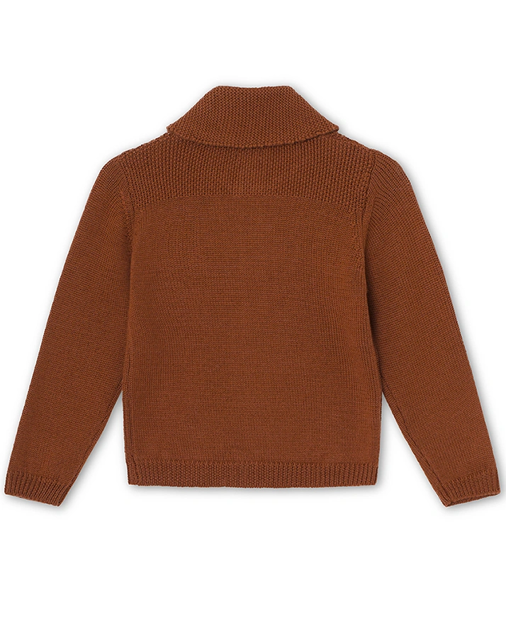 Woll-Strickjacke MATDIRON in rootbeer brown