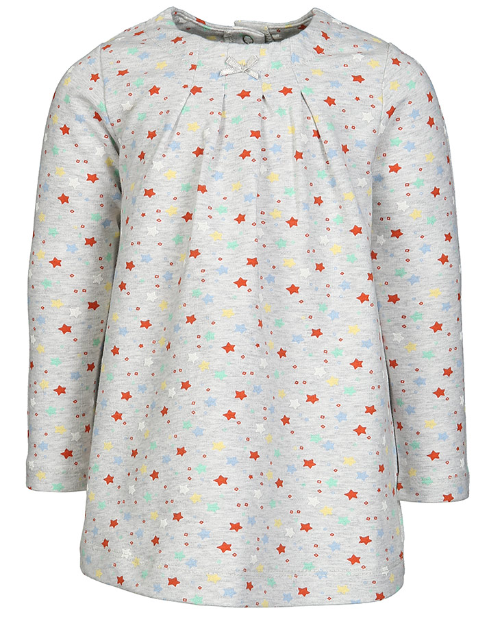 Langarm-Tunika LITTLE STARS mit Leggings in grau melange