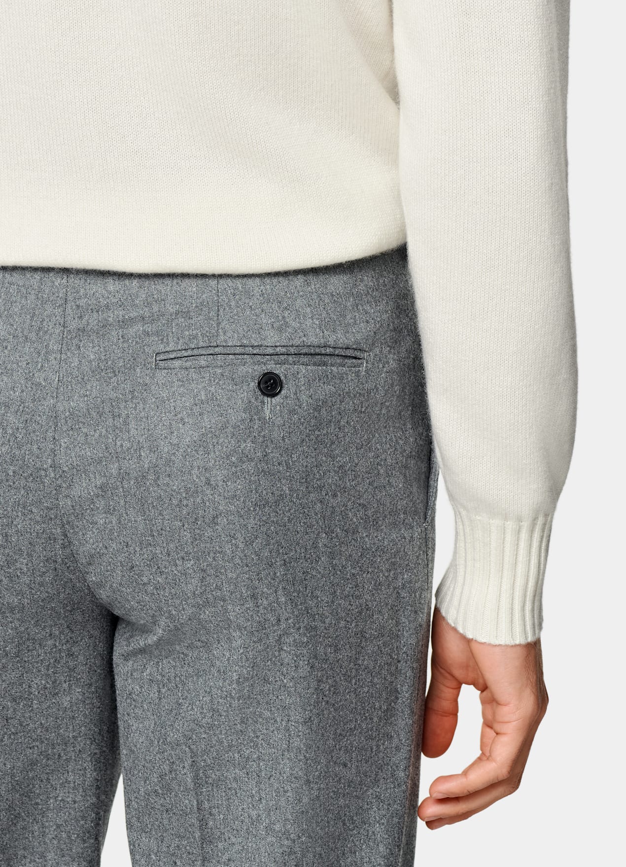 Pull col rond blanc cassé