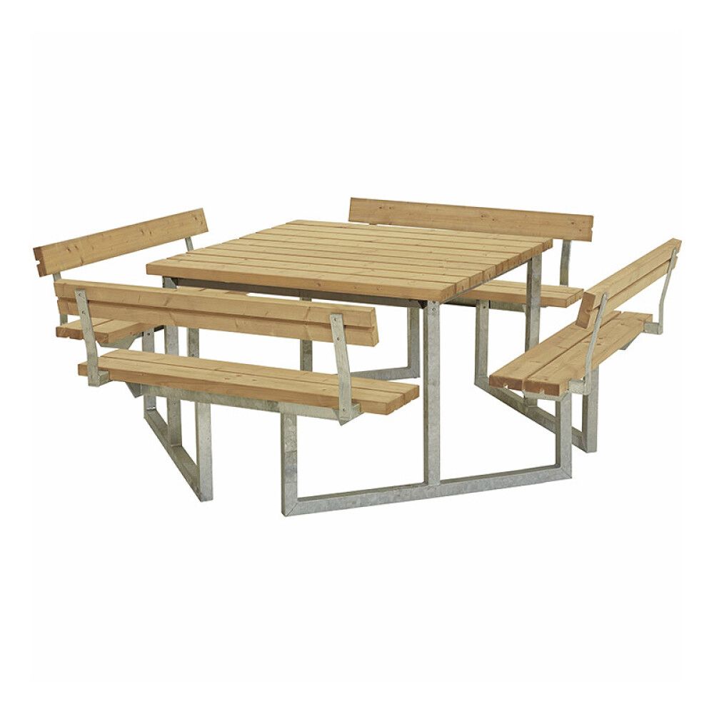 BENKESETT PLUS BORD/BENKER TWIST 4 RYGGSTØTTE 227X227X76/45CM GYLDENBRUN