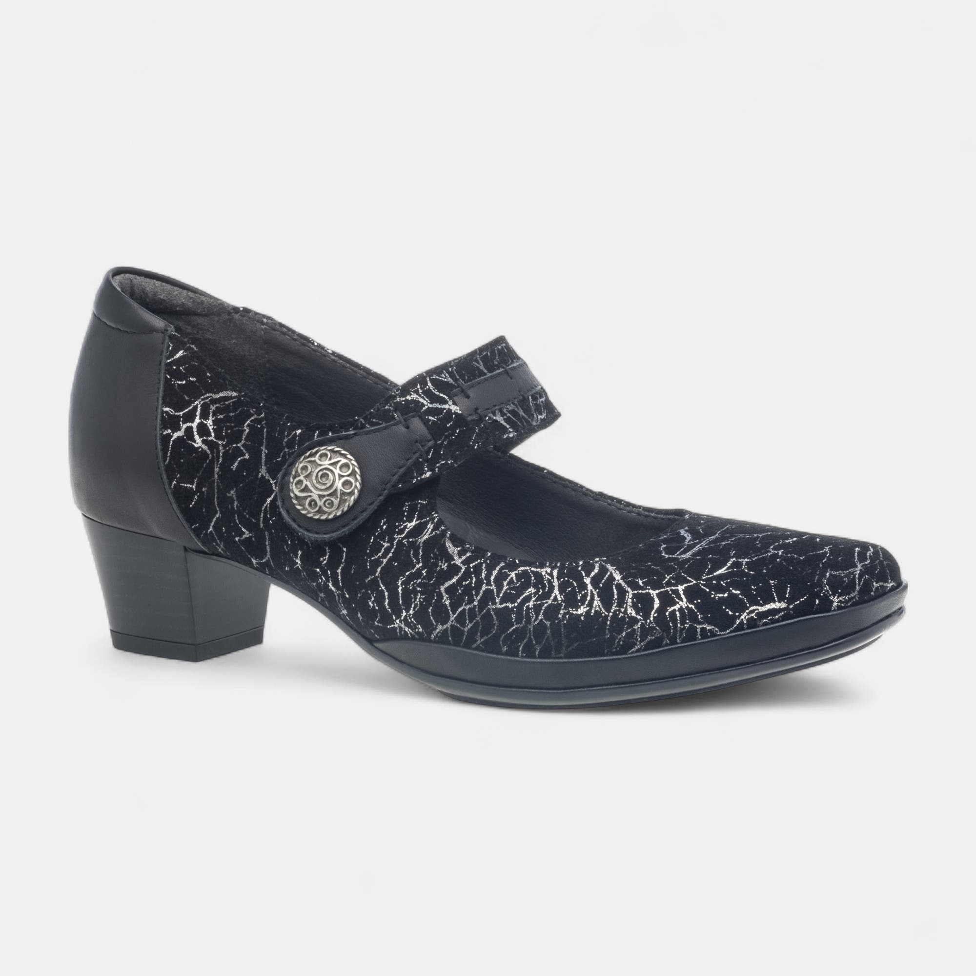 Escarpins pieds sensibles Femme en cuir noir
