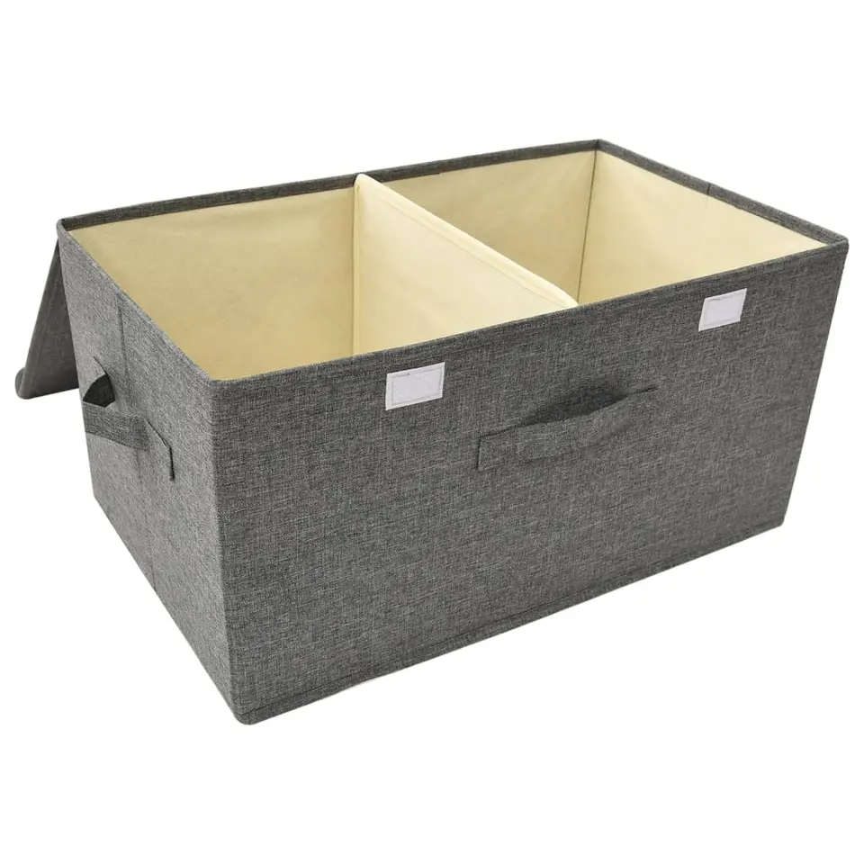 vidaXL - Opbergbox Opbergboxen - Antraciet - Stof - 2 stuks