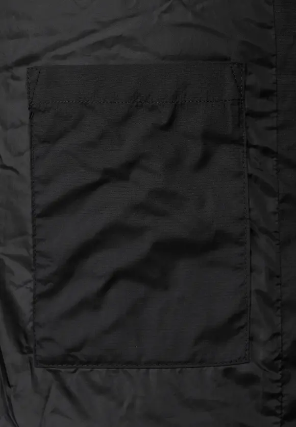 Langer Stepp Wintermantel - Black