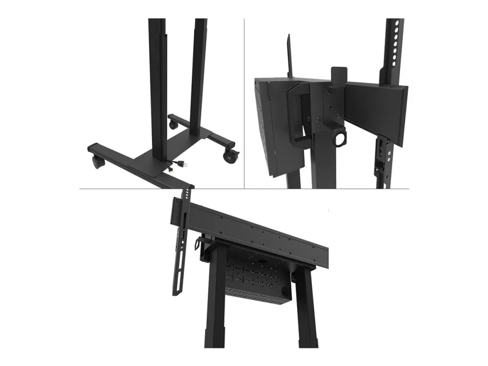 Neomounts FL55-875BL1 - Vogn med hjul - motoriseret - for LCD display - låsbar - stål - sort - skærmstørrelse: 55