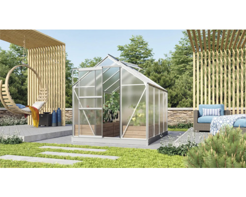 Vitavia Venus 5000 kas, dubbelwandige polycarbonaat panelen, 6 mm dik, 195 x 257 cm, aluminium