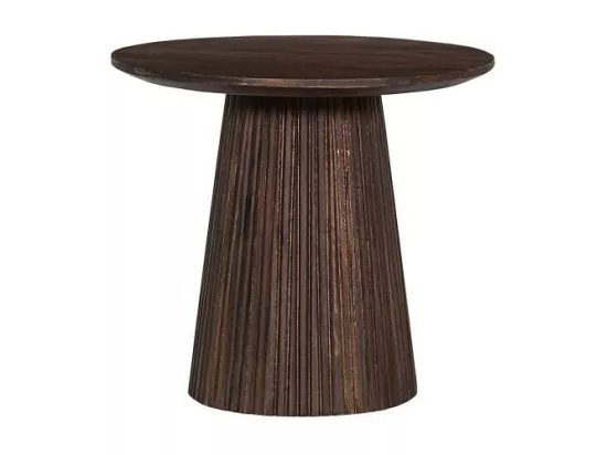 Table basse ronde collection MITCHEL en bois exotique de manguier brun diamètre 50 cm