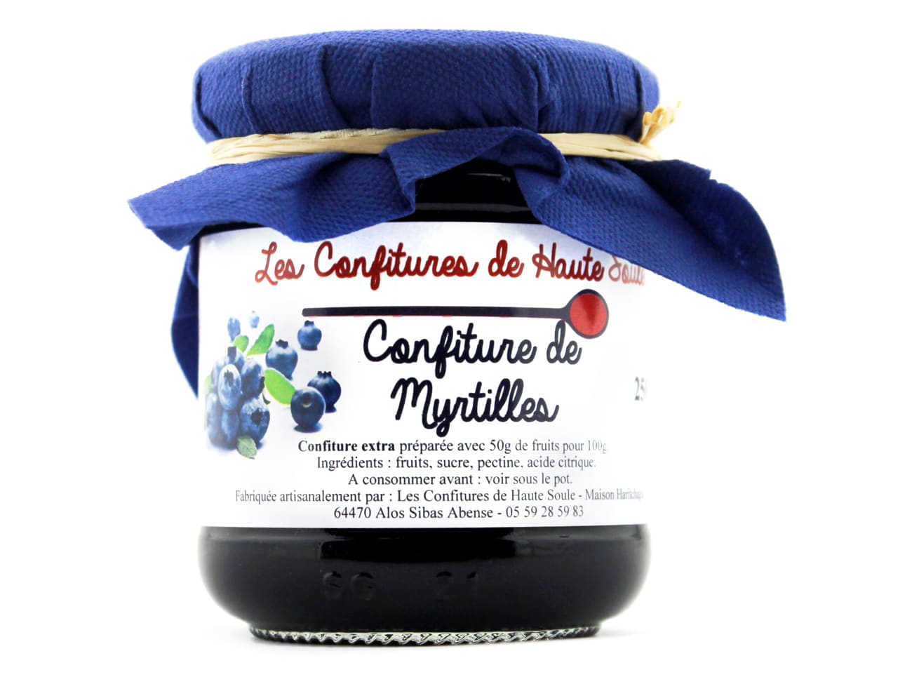 Confiture de myrtille - 250 g - Confitures de Haute Soule