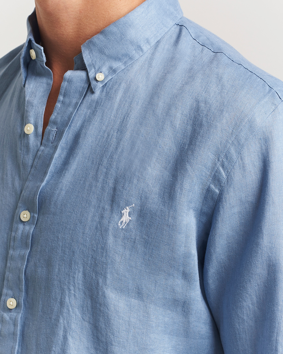 Polo Ralph Lauren Slim Fit Linen Shirt Channel Blue