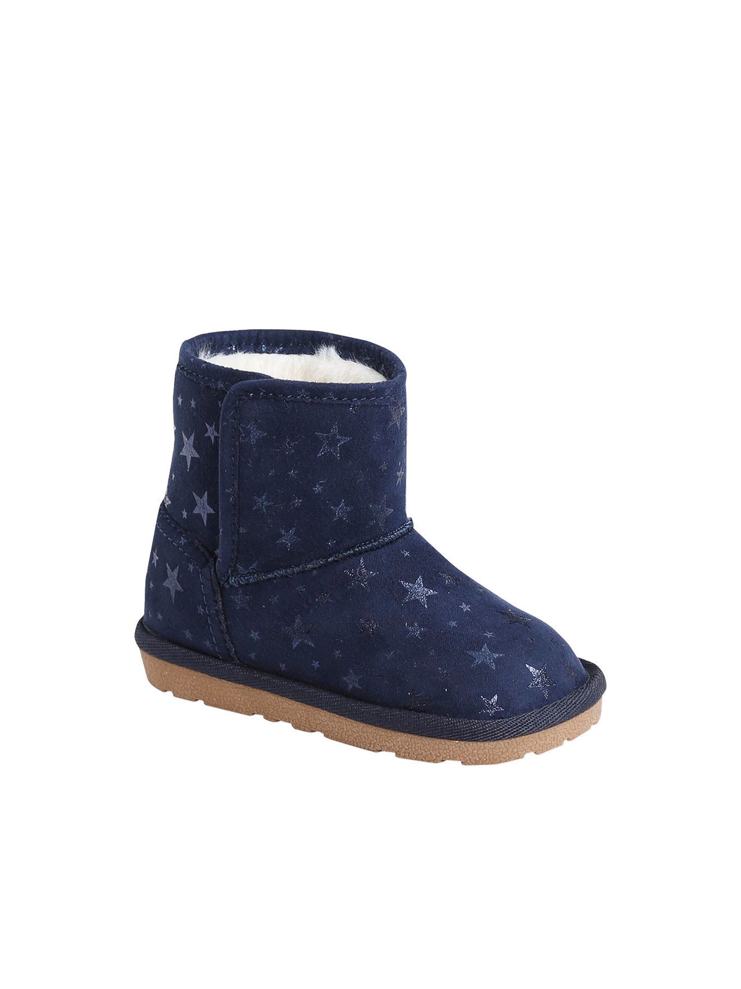 Vertbaudet Gefütterte Mädchen Baby Winterstiefel marine sterne glanzeffekt