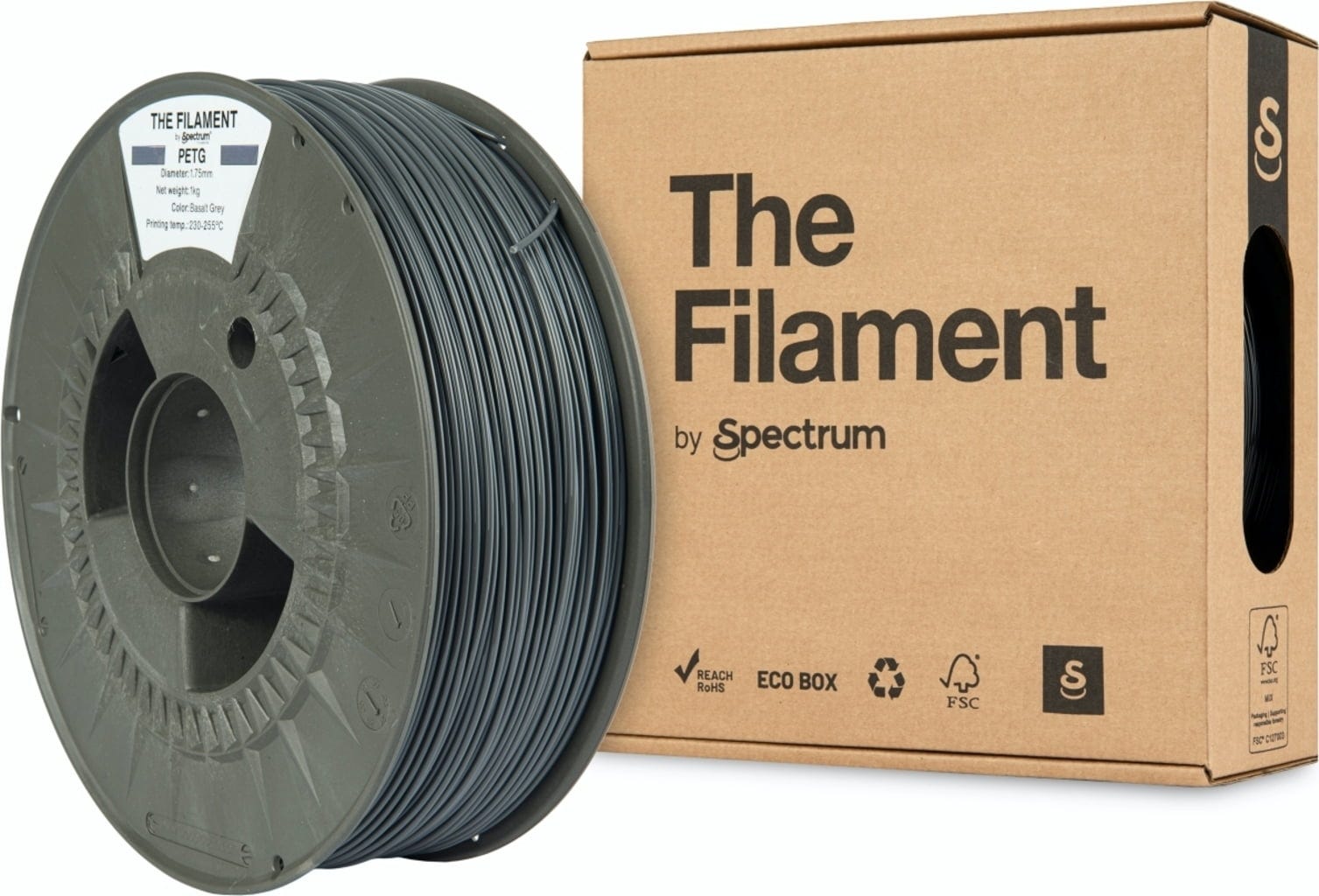 The Filament  PETG Basalt Grey, 1,75 mm / 1000 g    Erschwingliches PETG in Basalt Grey