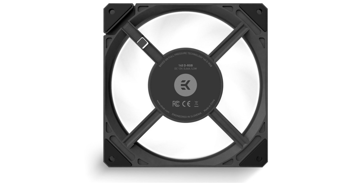 EKWBEK-Loop Fan FPT 140 D-RGB case fan  (Zwart, 140 x 140 x 27 mm, PWM)