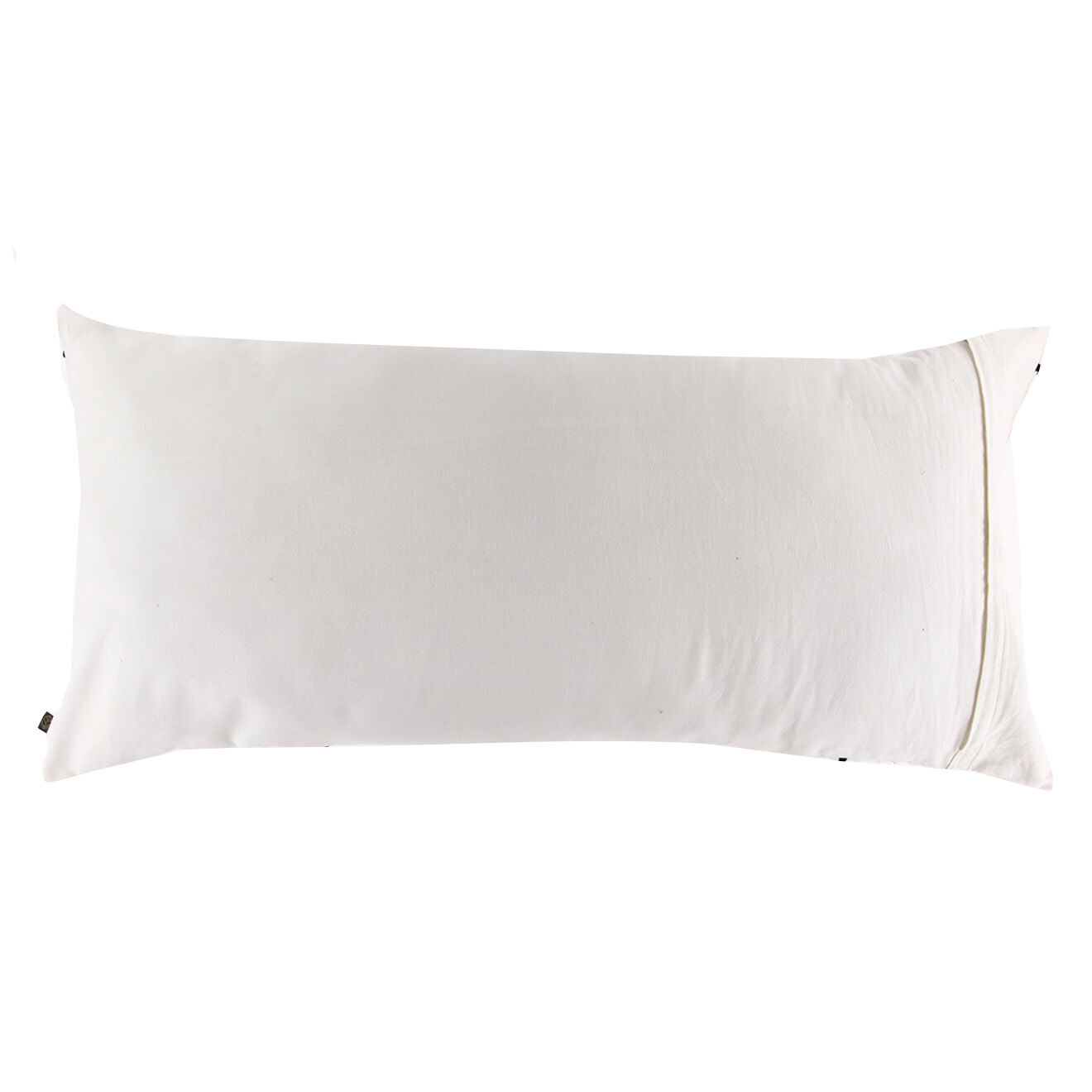 Haomy Housse de coussin en Lin & Coton Kota blanche - 55x110 cm