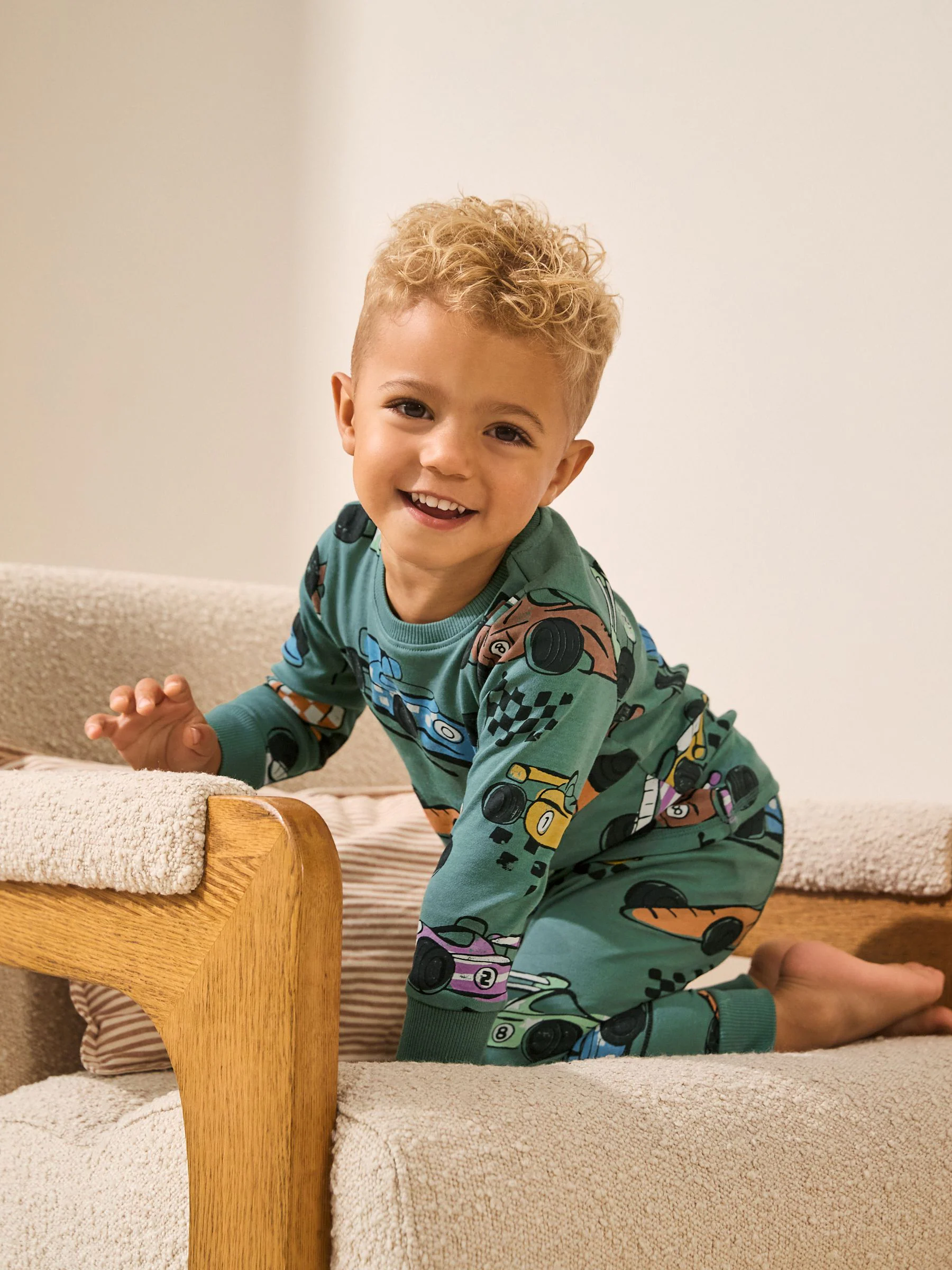 Green Race Car - Snuggle Fit Single Pyjamas (1.5-9yrs)