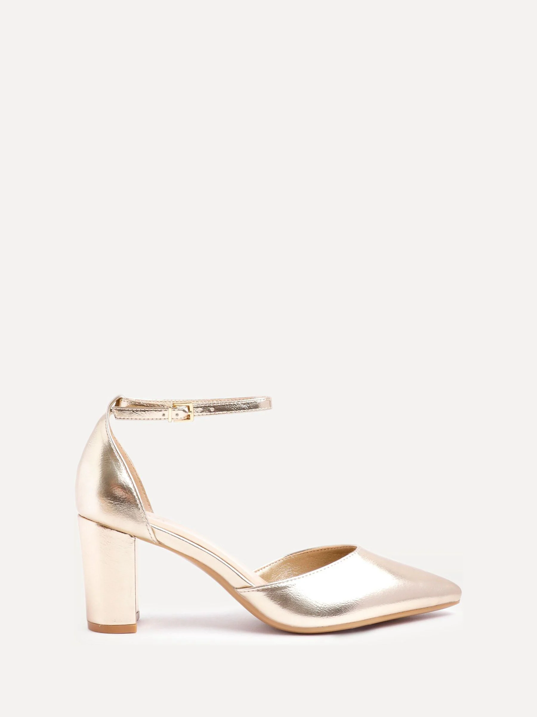 Goud - Linzi Leona pumps met blokhak en dichte hiel