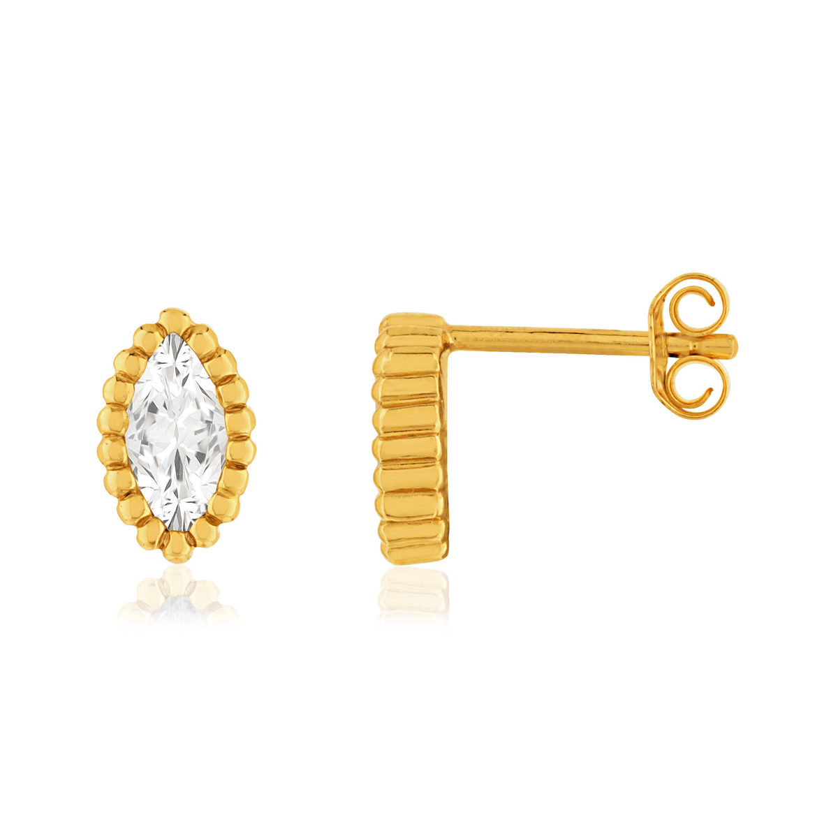 Boucles d'oreilles plaqué or zirconias