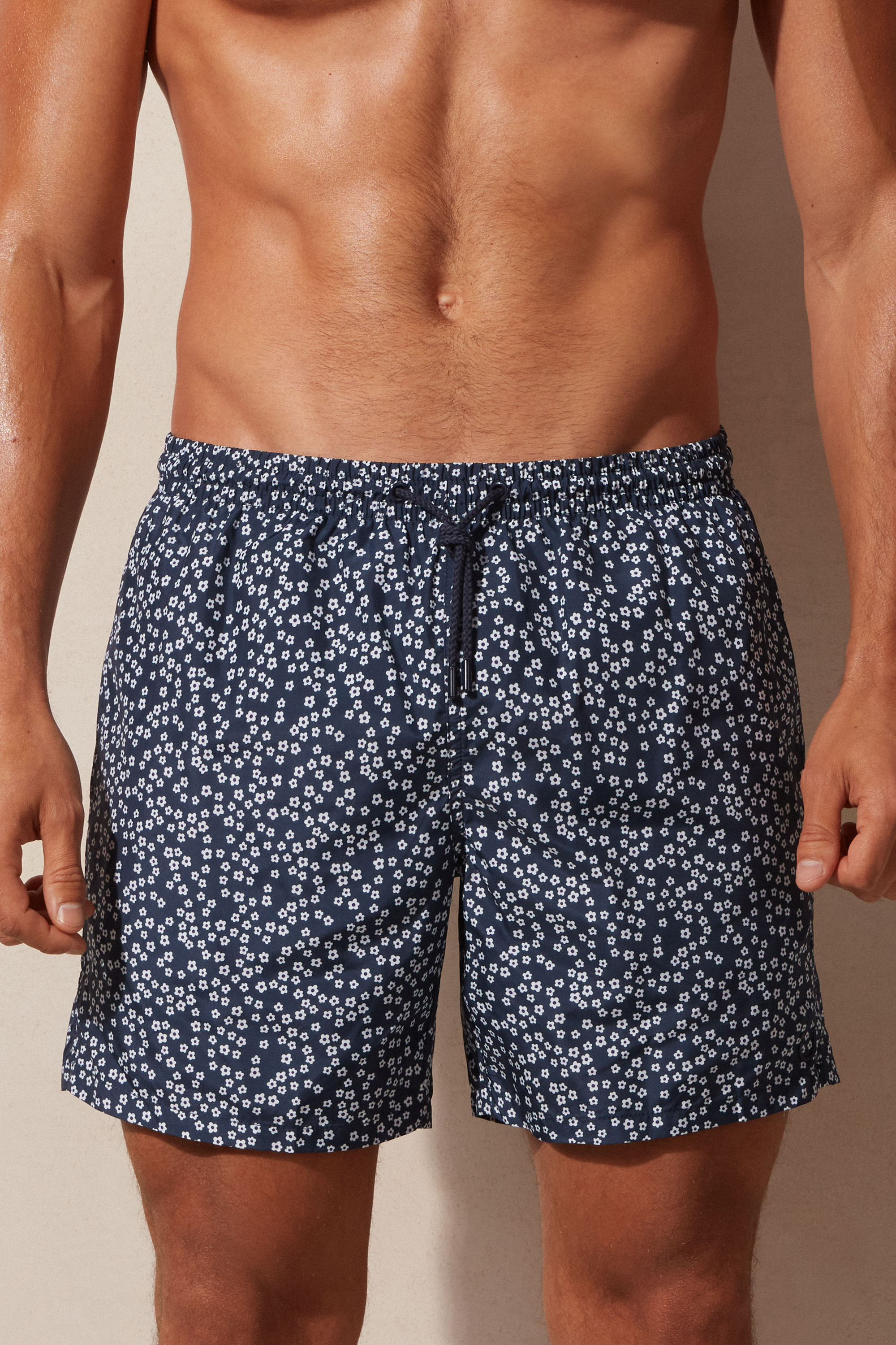 Maiô boxer com estampa microfloral