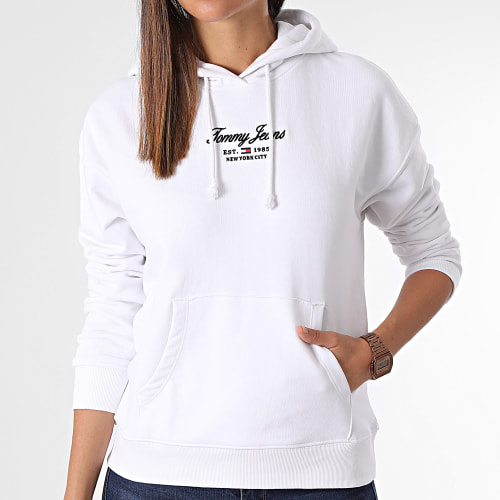 Sweat Capuche Femme Bxy Essential Logo 6406 Blanc