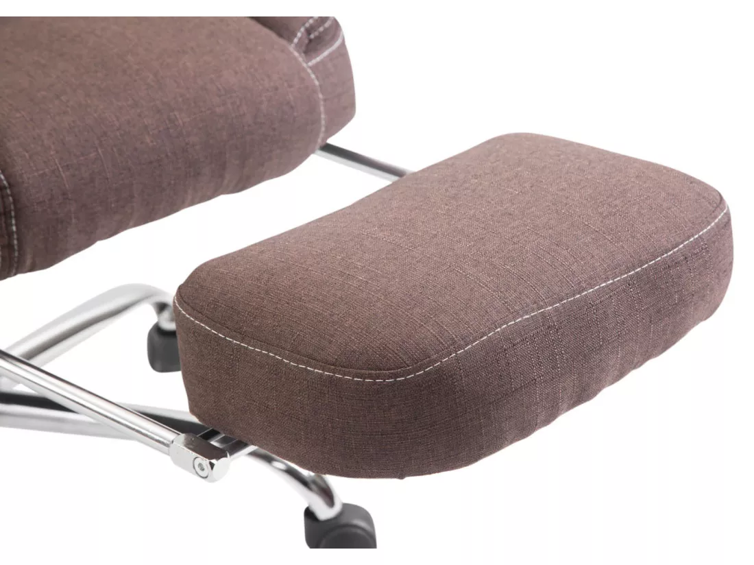 Chaise de bureau - Tissu & Métal chromé - Marron - Castle