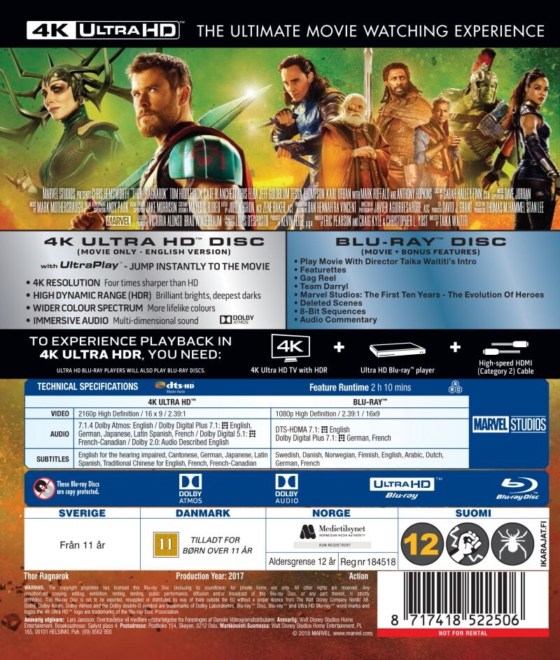 Thor 3 - Ragnarok - 4K Ultra HD Blu-Ray