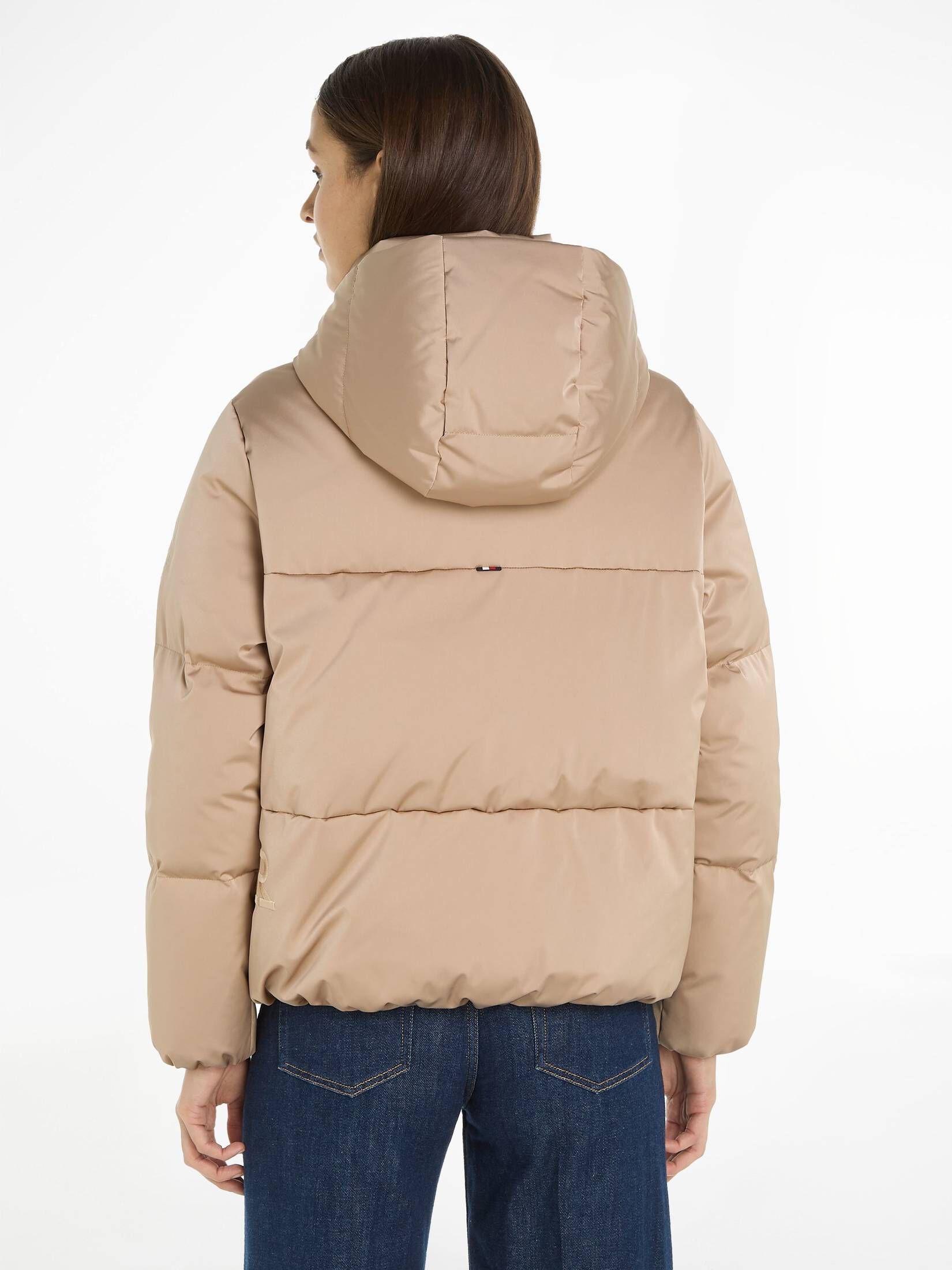 Tommy Hilfiger| Damen Daunenjacke mit Kapuze SATEEN HOODED DOWN JACKET