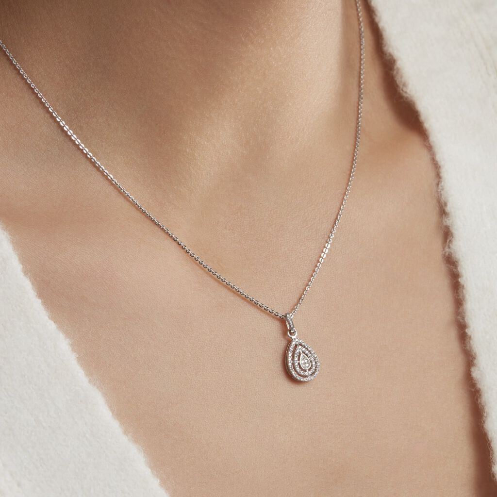 Collier Lysa Argent Blanc Oxyde De Zirconium