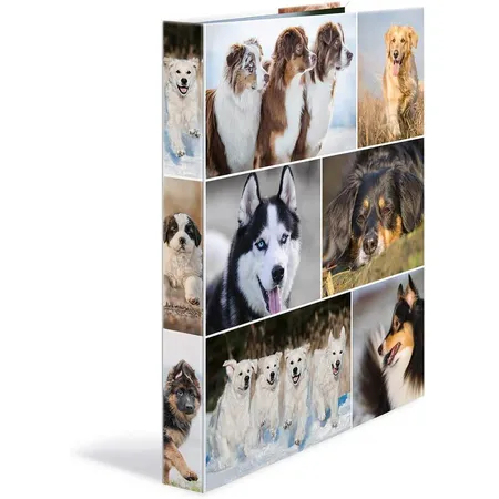 HERMA Ringbuch A4 Karton 2D Hunde 2 Ringe 3,5 cm